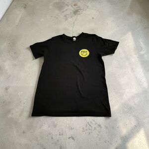 Black Short Sleeve Tee with Yellow PDX Smiley